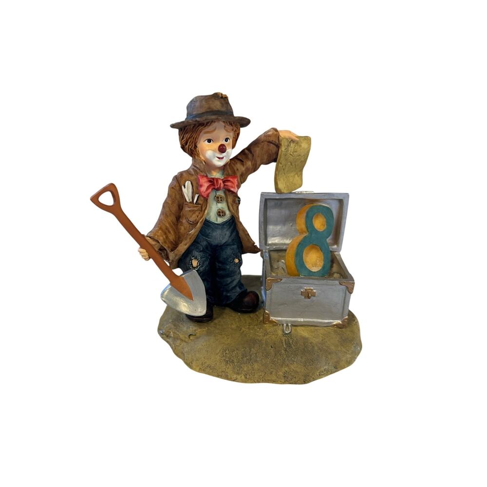 Flambro Little Emmett Figurine 1994 Hobo Clown 8th Eighth Birthday Kids